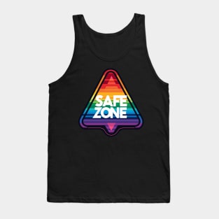 Triangle LGBT Safe zone Rainbow Tank Top